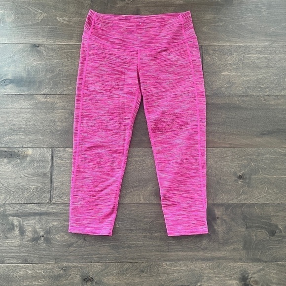 EUC ATHLETA Energy Chaturanga Cropped Leggings Pink Space Dye - Picture 1 of 5